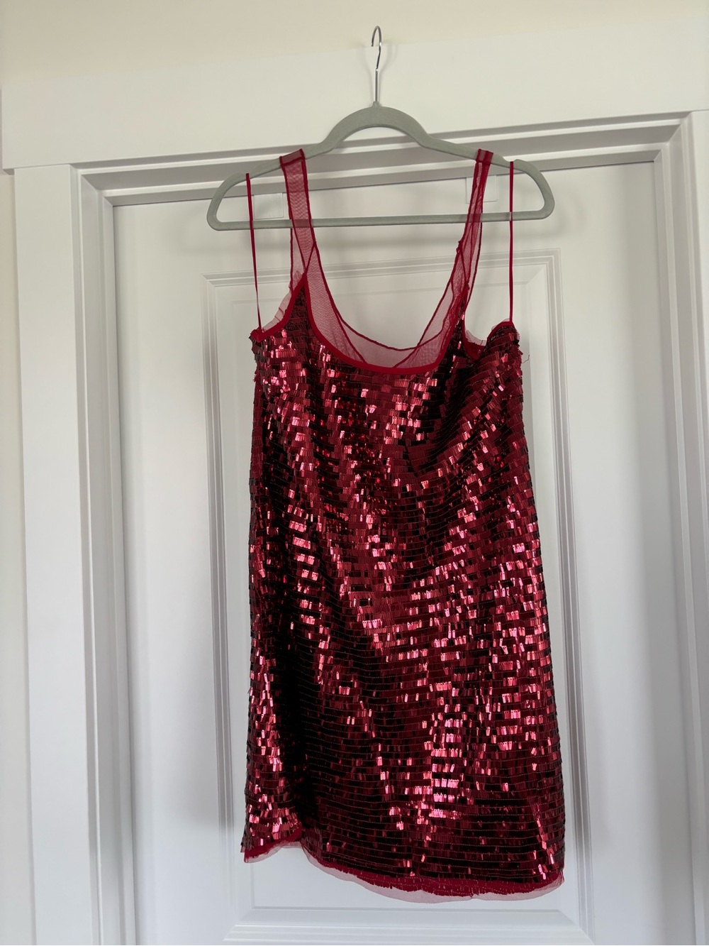Red Sequin Slip Dress from free people BNWOT